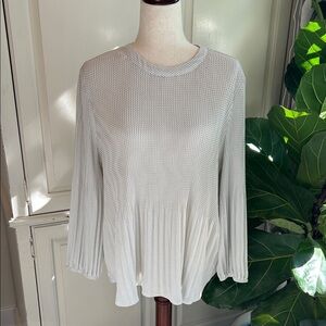 Adrianna Papell White Knit Blouse